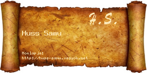 Huss Samu névjegykártya